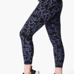 Sweaty Betty The Zero Gravity 7/8 Length Cropped High-Rise Leggings Size M Blue